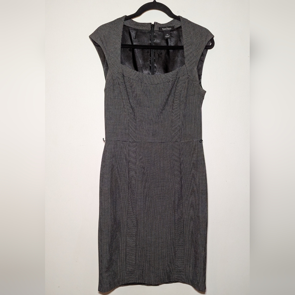 White House Black Market Gray Pinstripe Sheath Dress
